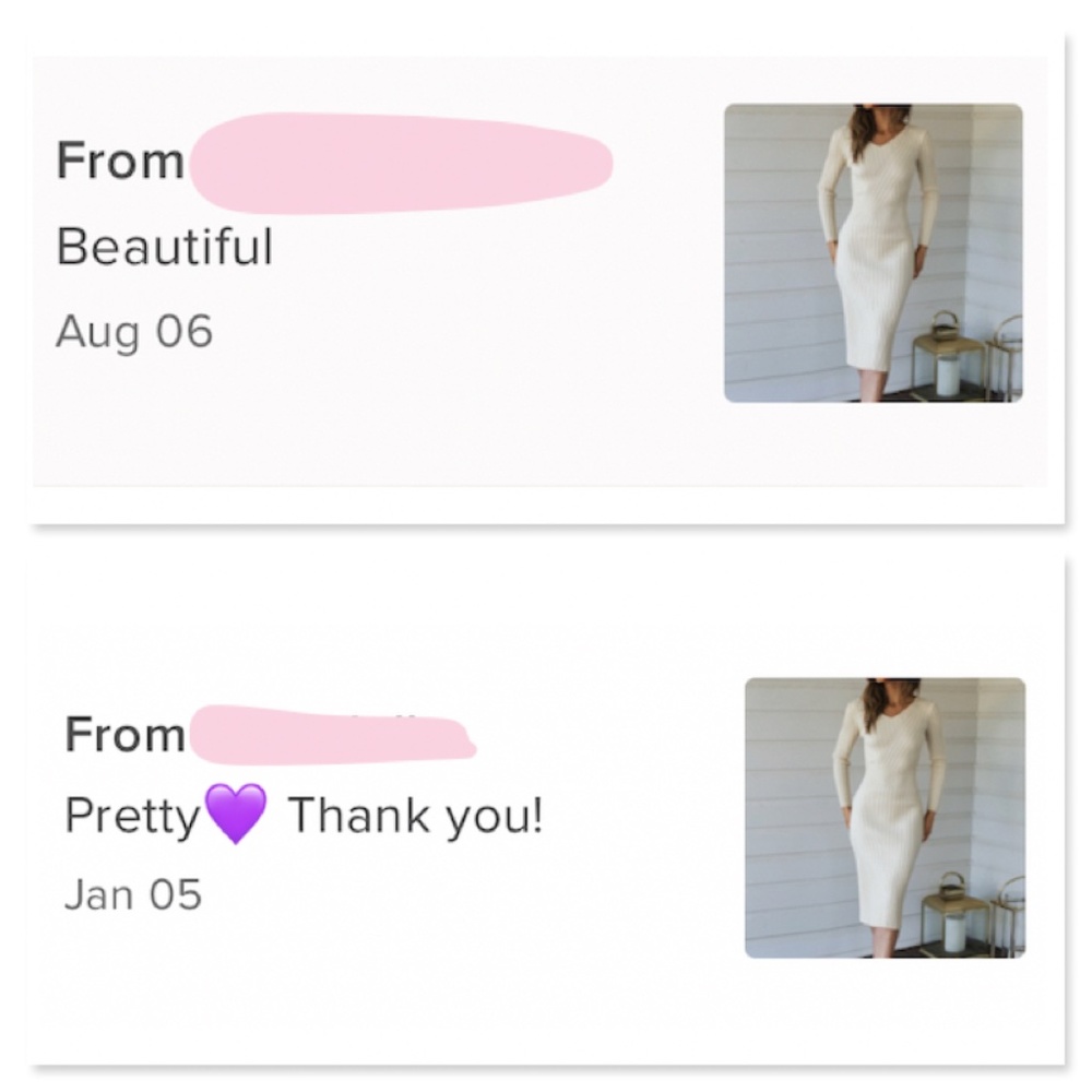 White Knit Dress Long Sleeve - Picture 10 of 11